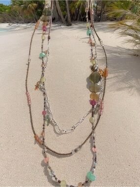 Silpada Multi-Strand Pastel Bead Necklace N2112.  30” inches